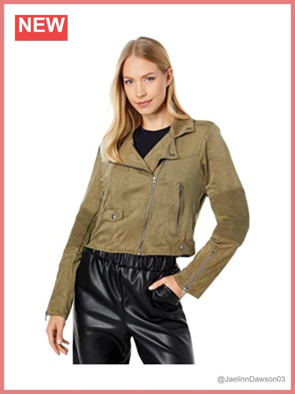 Faux Suede Moto Aviator Jacket Long Sleeve Zip Notch Collar Fall